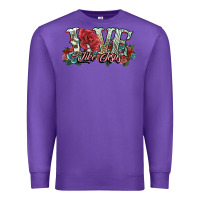 Purple love like jesus roses Premium Sweatshirt - NancyCooperArtShop