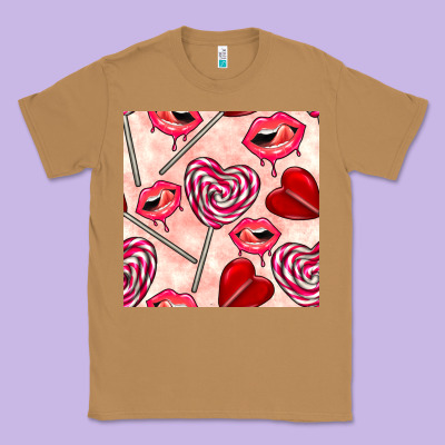 Valentines Day Lollipops And Lips Seamless Pattern Classic Tee Designed By Bundleandbundleshop