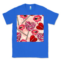 True Royal valentines day lollipops and lips seamless pattern Classic Tee - BundleAndBundleShop
