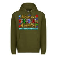 Army Green i believe in a spectrum of possibilities Premium Hoodie - LillyAllenDesigns