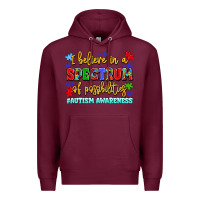 Burgundy i believe in a spectrum of possibilities Premium Hoodie - LillyAllenDesigns
