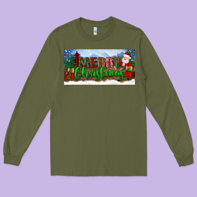 Merry Christmas With Santa Claus License Plate Long Sleeve Tee Designed By Bundleandbundleshop