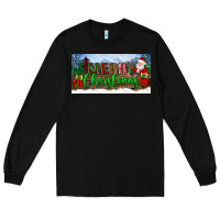 Black merry christmas with santa claus license plate Long Sleeve Tee - BundleAndBundleShop