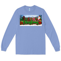 Colony Blue merry christmas with santa claus license plate Long Sleeve Tee - BundleAndBundleShop