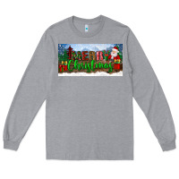 Heather Grey merry christmas with santa claus license plate Long Sleeve Tee - BundleAndBundleShop