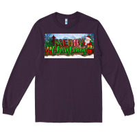 Plum merry christmas with santa claus license plate Long Sleeve Tee - BundleAndBundleShop