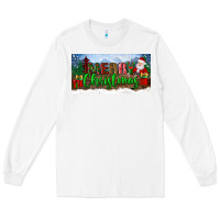 White merry christmas with santa claus license plate Long Sleeve Tee - BundleAndBundleShop