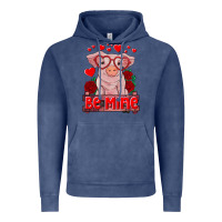 Vintage Denim be mine valentine's day baby pig Vintage Hoodie - RanaPortraitStore