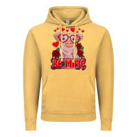 Vintage Mustard be mine valentine's day baby pig Vintage Hoodie - RanaPortraitStore
