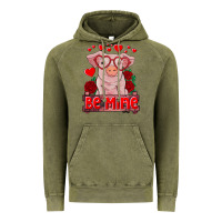Vintage Olive be mine valentine's day baby pig Vintage Hoodie - RanaPortraitStore