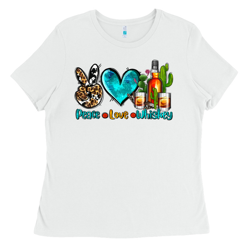 Peace Love Whiskey Ladies Tee by AdoDesignShop | Teevron