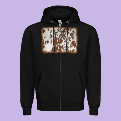 Cowhide Background Zipper Hoodie Designed By Adodesignshop