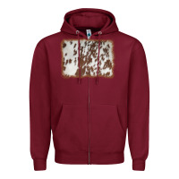 Burgundy cowhide background Zipper Hoodie - AdoDesignShop
