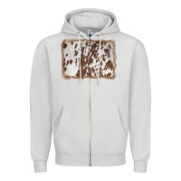 Dove Grey cowhide background Zipper Hoodie - AdoDesignShop