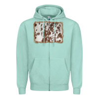 Seafoam cowhide background Zipper Hoodie - AdoDesignShop