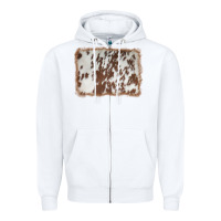 White cowhide background Zipper Hoodie - AdoDesignShop