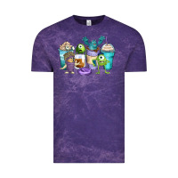 Cloud Purple cartoon characters coffee cups Vintage Tee - Zillion Design Studio