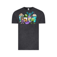 Vintage Black cartoon characters coffee cups Vintage Tee - Zillion Design Studio