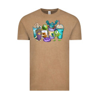 Vintage Coffee cartoon characters coffee cups Vintage Tee - Zillion Design Studio