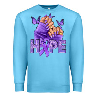 Ocean Blue Hope all Cancers nails Premium Sweatshirt - NancyCooperArtShop