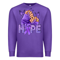 Purple Hope all Cancers nails Premium Sweatshirt - NancyCooperArtShop