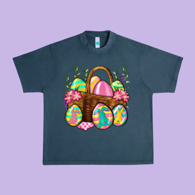 Easter Eggs With Basket Easter Day Urban Heavy Tee Designed By Neo Western