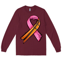 Burgundy breast cancer sport ribbons Long Sleeve Tee - AdoDesignShop