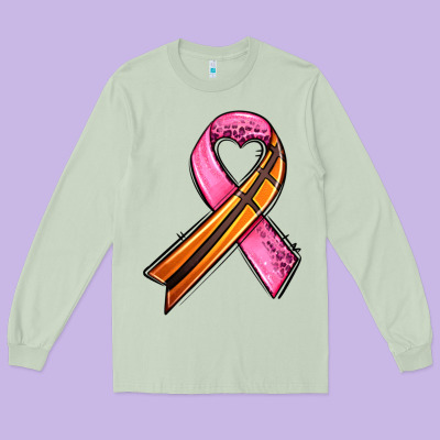 Breast Cancer Sport Ribbons Long Sleeve Tee Designed By Adodesignshop