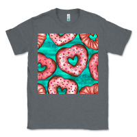 Charcoal Heather valentines day heart donuts seamless pattern Classic Tee - BundleAndBundleShop