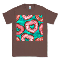 Chestnut valentines day heart donuts seamless pattern Classic Tee - BundleAndBundleShop