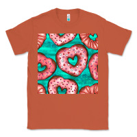 Copper valentines day heart donuts seamless pattern Classic Tee - BundleAndBundleShop