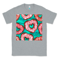 Heather Grey valentines day heart donuts seamless pattern Classic Tee - BundleAndBundleShop