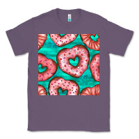 Lavender valentines day heart donuts seamless pattern Classic Tee - BundleAndBundleShop