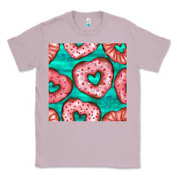 Lilac valentines day heart donuts seamless pattern Classic Tee - BundleAndBundleShop
