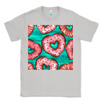 Moon Dust valentines day heart donuts seamless pattern Classic Tee - BundleAndBundleShop