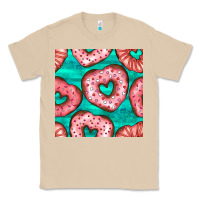 Mushroom valentines day heart donuts seamless pattern Classic Tee - BundleAndBundleShop
