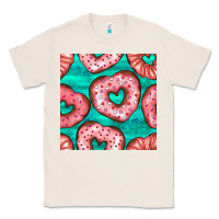 Natural valentines day heart donuts seamless pattern Classic Tee - BundleAndBundleShop