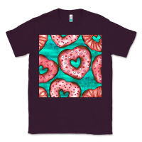 Plum valentines day heart donuts seamless pattern Classic Tee - BundleAndBundleShop