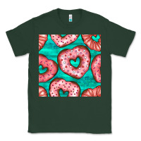 Sports Green valentines day heart donuts seamless pattern Classic Tee - BundleAndBundleShop