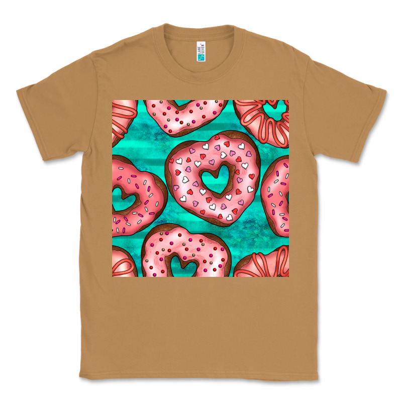 Valentines Day Heart Donuts Seamless Pattern Classic Tee by BundleAndBundleShop | Teevron