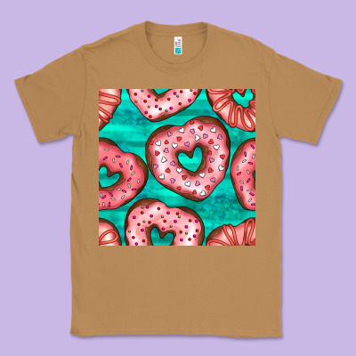 Valentines Day Heart Donuts Seamless Pattern Classic Tee Designed By Bundleandbundleshop