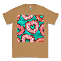 Toasted Coconut valentines day heart donuts seamless pattern Classic Tee - BundleAndBundleShop