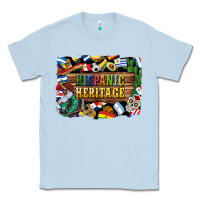 Dusty Blue hispanic heritage flags Classic Tee - BundleAndBundleShop