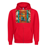 Red cowboy boots turquoise aztec cowhide Zipper Hoodie - Artiststas