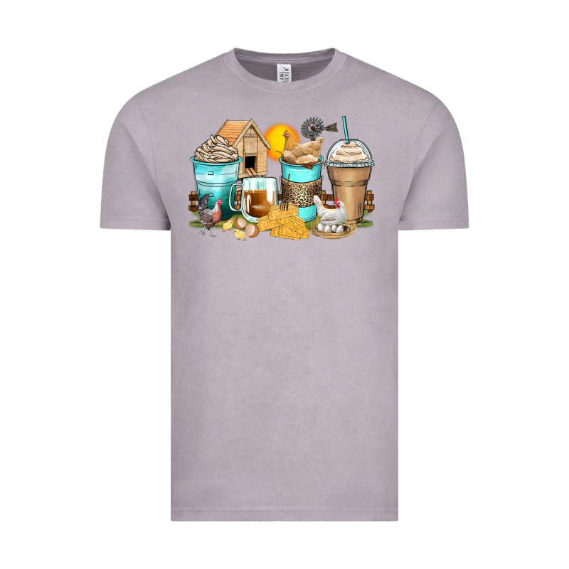 Chicken Coffee Cups Vintage Tee by Zillion Design Studio | Teevron