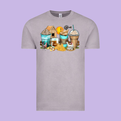 Chicken Coffee Cups Vintage Tee Designed By Zillion Design Studio