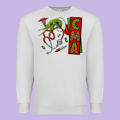 Grinch Hand Cma Nurse Premium Sweatshirt Designed By Nancycooperartshop