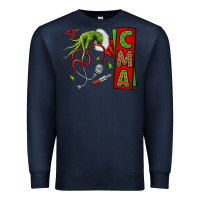 Navy grinch hand cma nurse Premium Sweatshirt - NancyCooperArtShop