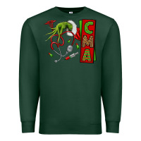 Sports Green grinch hand cma nurse Premium Sweatshirt - NancyCooperArtShop