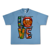Pebble Blue Love Halloween Lips Urban Heavy Tee - CowhideDigitalArt